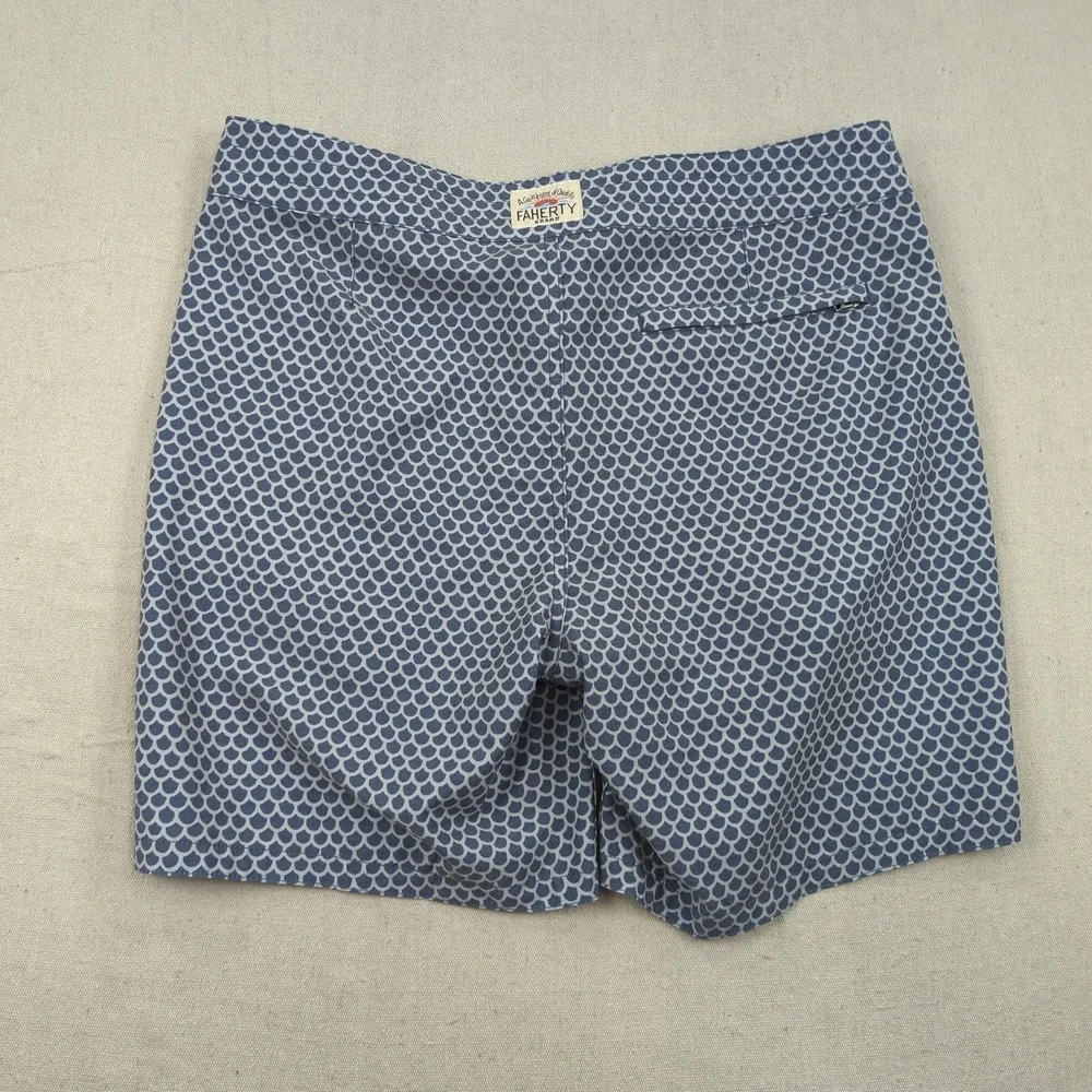 Faherty Shorts Mens 32 Blue Hybrid Drawstring Swimming Casual